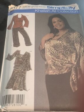 Simplicity Pattern 4477  Khaliah Ali  Wrap Blouse Skirt Pants Top Sz 26-32